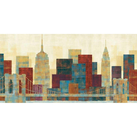 Majestic City White Modern Wood Framed Art Print by Mullan, Michael