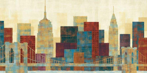 Majestic City Black Ornate Wood Framed Art Print with Double Matting by Mullan, Michael