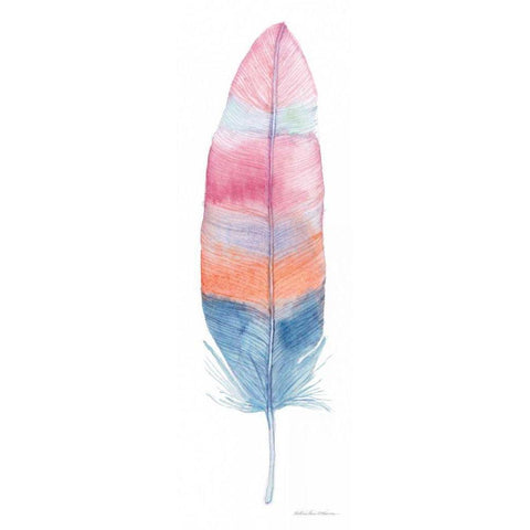 Boho Feathers III White Modern Wood Framed Art Print by McKenna, Kathleen Parr