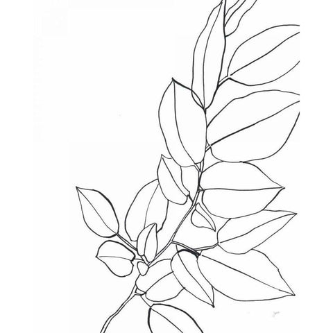 Magnolia Branch II Gold Ornate Wood Framed Art Print with Double Matting by Panganiban, Karyn