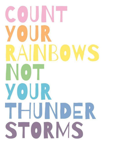 Count Your Rainbows White Modern Wood Framed Art Print with Double Matting by Wild Apple Portfolio