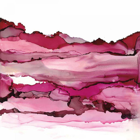 Pinkscape II Black Ornate Wood Framed Art Print with Double Matting by Paschke, Chris
