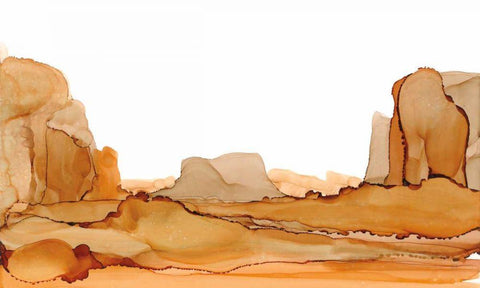 Brownscape I Black Ornate Wood Framed Art Print with Double Matting by Paschke, Chris