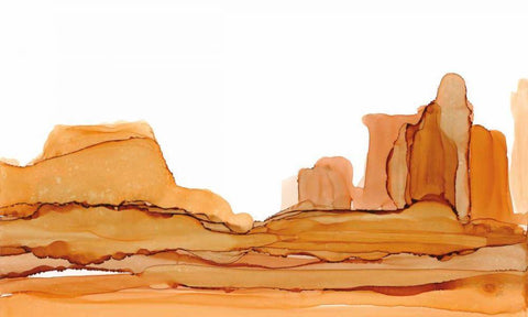 Brownscape II White Modern Wood Framed Art Print with Double Matting by Paschke, Chris