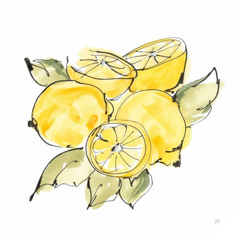 Lemon Still Life IV Gold Ornate Wood Framed Art Print with Double Matting by Paschke, Chris
