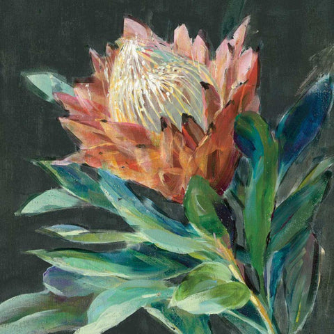 Deep Protea Crop Gold Ornate Wood Framed Art Print with Double Matting by Nai, Danhui