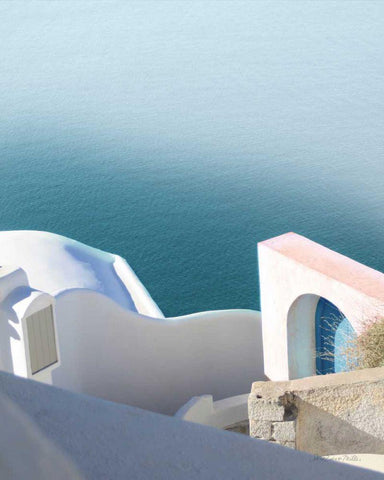 Santorini II White Modern Wood Framed Art Print with Double Matting by Miller, Sara Zieve