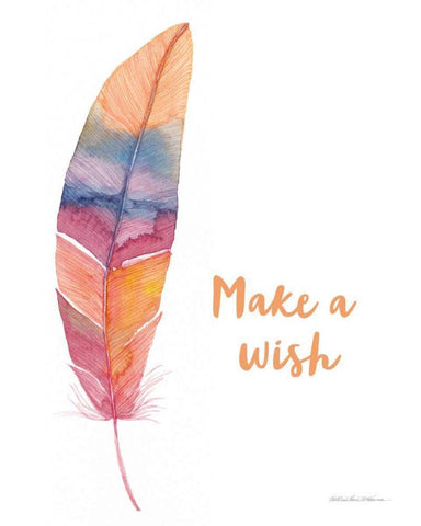 Boho Feathers I Inspiration White Modern Wood Framed Art Print with Double Matting by McKenna, Kathleen Parr