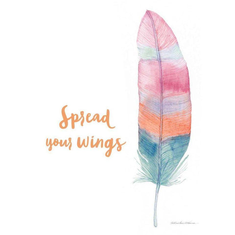 Boho Feathers II Inspiration White Modern Wood Framed Art Print by McKenna, Kathleen Parr