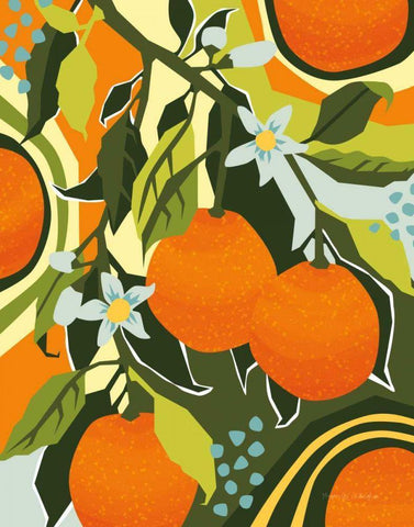 Sweet Clementine II White Modern Wood Framed Art Print with Double Matting by Gallagher, Megan
