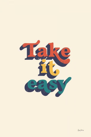 Take it Easy Modern Retro Black Ornate Wood Framed Art Print with Double Matting by Thorns, Becky