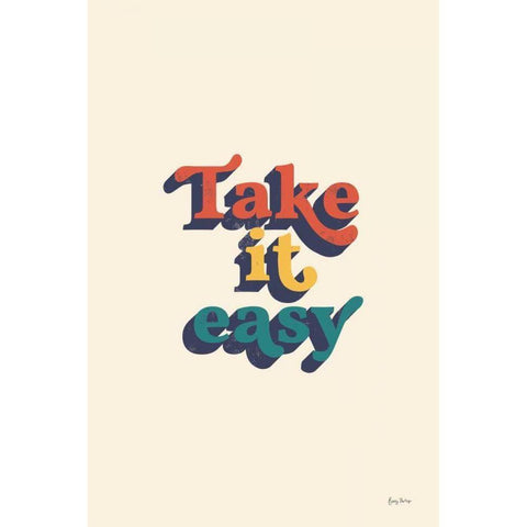 Take it Easy Modern Retro Black Modern Wood Framed Art Print by Thorns, Becky