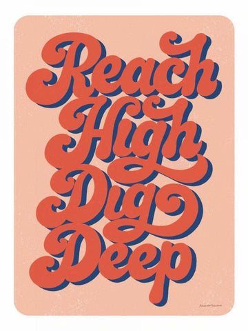 Reach High Dig Deep Mod White Modern Wood Framed Art Print with Double Matting by Snowdon, Alexandra