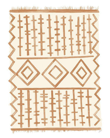 Brown Berber Rug III White Modern Wood Framed Art Print with Double Matting by Panganiban, Karyn