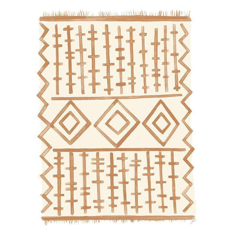 Brown Berber Rug III White Modern Wood Framed Art Print by Panganiban, Karyn