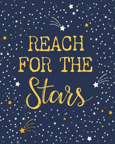 Reach for the Stars White Modern Wood Framed Art Print with Double Matting by Panganiban, Karyn