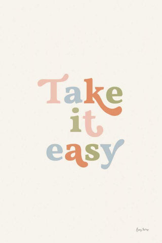 Take it Easy Pastel Black Ornate Wood Framed Art Print with Double Matting by Thorns, Becky