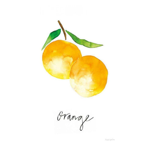 Single Orange Gold Ornate Wood Framed Art Print with Double Matting by Charro, Mercedes Lopez