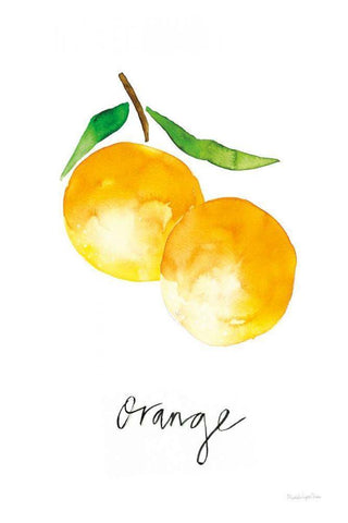 Single Orange White Modern Wood Framed Art Print with Double Matting by Charro, Mercedes Lopez