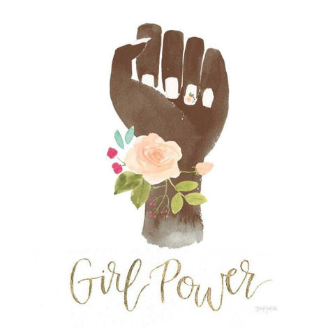 Girl Power XI Brown Black Modern Wood Framed Art Print with Double Matting by Jackson, Jenaya