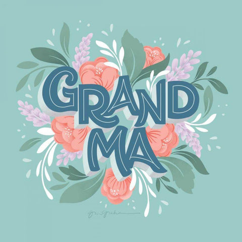 Grandma Gold Ornate Wood Framed Art Print with Double Matting by Graham, Gia
