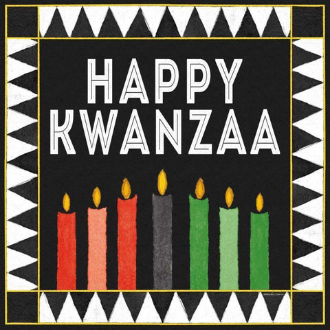 Happy Kwanzaa II White Modern Wood Framed Art Print by McKenna, Kathleen Parr