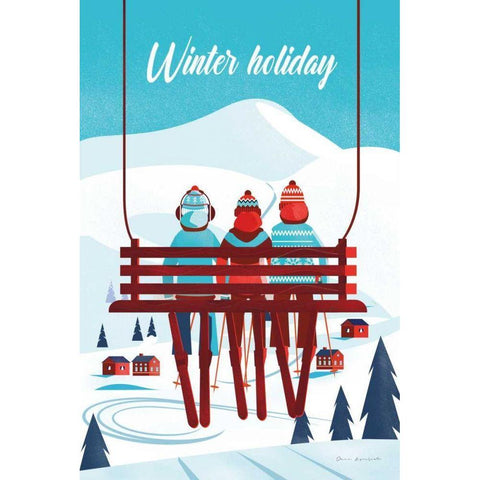 Winter Holiday Black Modern Wood Framed Art Print by Escalante, Omar