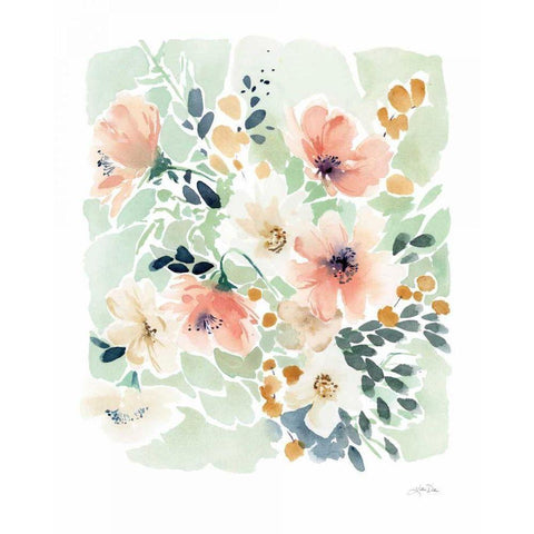 Spring Florals White Modern Wood Framed Art Print by Pete, Katrina