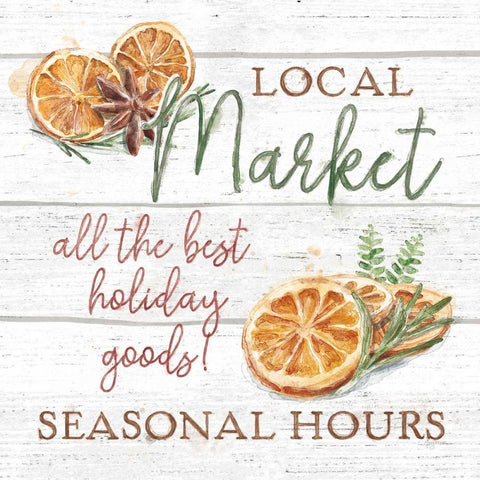 Seasonal Market VII White Modern Wood Framed Art Print with Double Matting by Urban, Mary