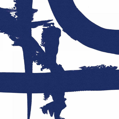 Crossing Paths II Cobalt Black Modern Wood Framed Art Print with Double Matting by Adams, Sarah