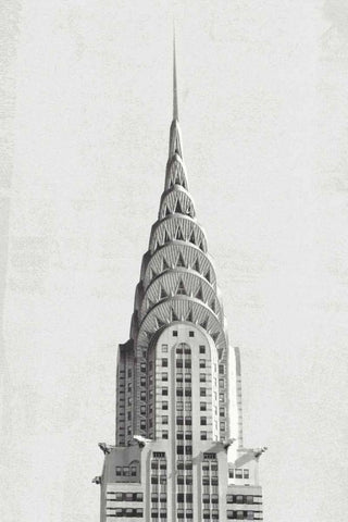 Chrysler Building NYC Black Ornate Wood Framed Art Print with Double Matting by Wild Apple Portfolio