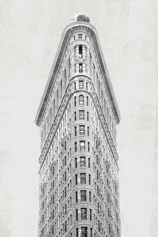 Flatiron Building NYC White Modern Wood Framed Art Print with Double Matting by Wild Apple Portfolio