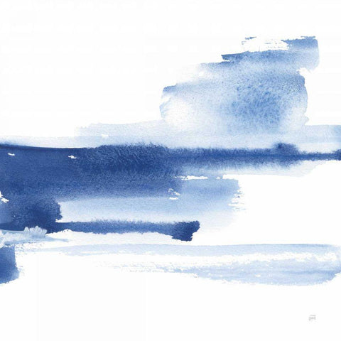 Classic Blue III White Modern Wood Framed Art Print by Paschke, Chris