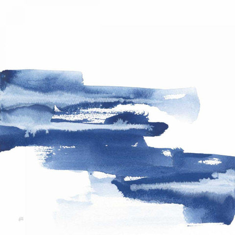 Classic Blue V White Modern Wood Framed Art Print with Double Matting by Paschke, Chris