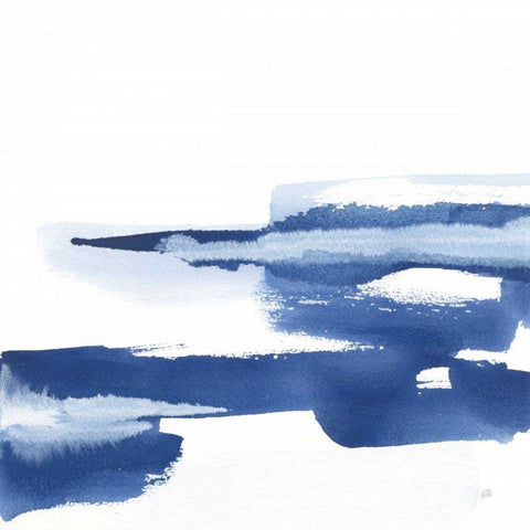 Classic Blue VI White Modern Wood Framed Art Print by Paschke, Chris