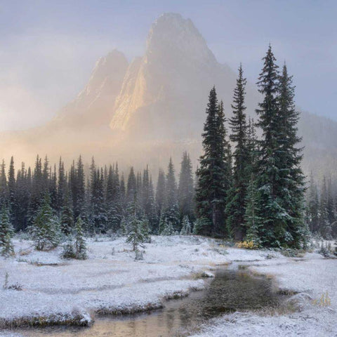 Bell Mountain North Cascades II White Modern Wood Framed Art Print with Double Matting by Majchrowicz, Alan