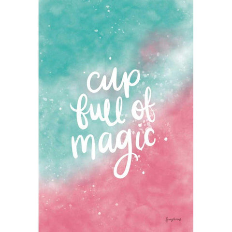 Magical Girl II Cup Full of Magic White Modern Wood Framed Art Print by Thorns, Becky