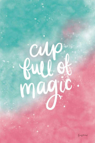 Magical Girl II Cup Full of Magic White Modern Wood Framed Art Print with Double Matting by Thorns, Becky