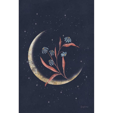 Luna II Black Modern Wood Framed Art Print with Double Matting by Thorns, Becky