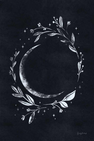 Lunar I Black Ornate Wood Framed Art Print with Double Matting by Thorns, Becky