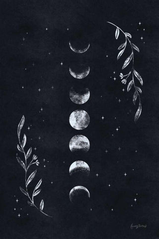 Lunar II Black Ornate Wood Framed Art Print with Double Matting by Thorns, Becky