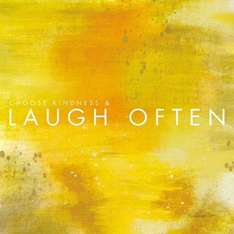 Laugh Often White Modern Wood Framed Art Print by Charro, Mercedes Lopez