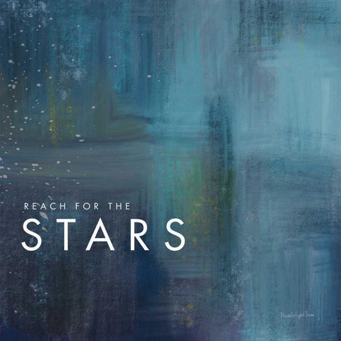 Stars White Modern Wood Framed Art Print by Charro, Mercedes Lopez