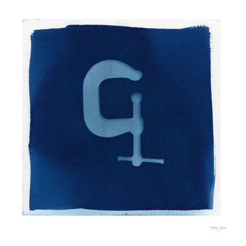 Cyanotype Tools IV White Modern Wood Framed Art Print by Green, Nancy