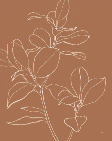 Warm Magnolia Branch I White Modern Wood Framed Art Print with Double Matting by Panganiban, Karyn