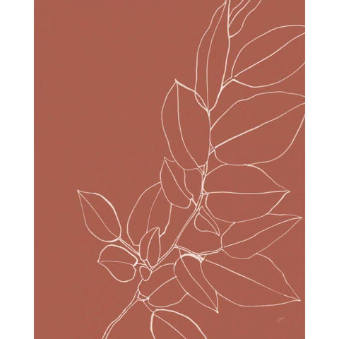 Warm Magnolia Branch II Black Modern Wood Framed Art Print by Panganiban, Karyn