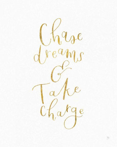 Chase Dreams and Take Charge Gold Black Ornate Wood Framed Art Print with Double Matting by Jackson, Jenaya