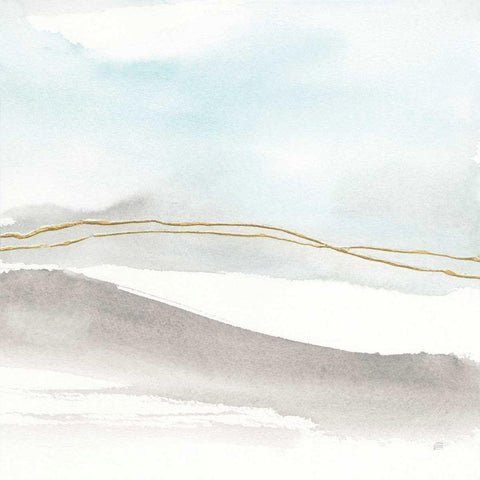 Gold Horizon I White Modern Wood Framed Art Print by Paschke, Chris