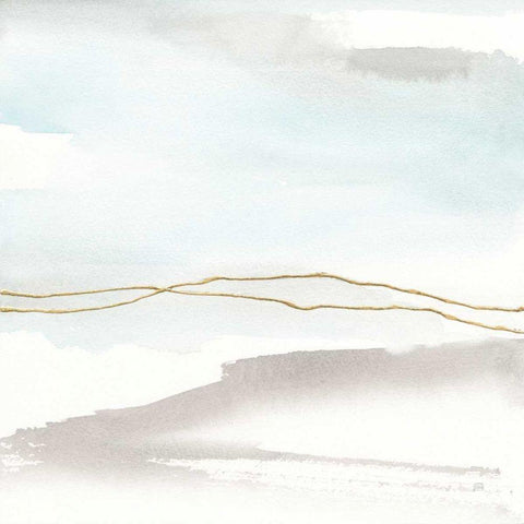 Gold Horizon II Black Ornate Wood Framed Art Print with Double Matting by Paschke, Chris