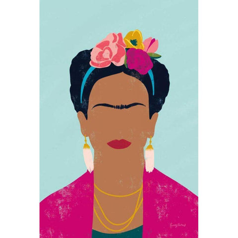 Frida Kahlo I White Modern Wood Framed Art Print by Thorns, Becky